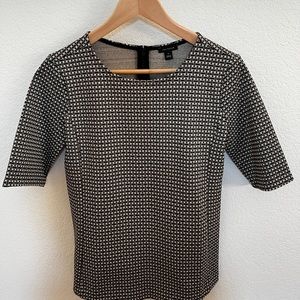 Ann Taylor black/white checkered top XS
